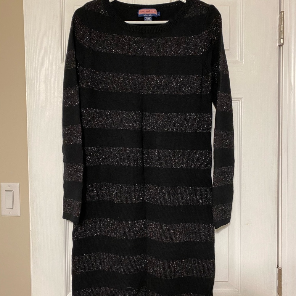 Vineyard Vines Black Holiday Dress Large